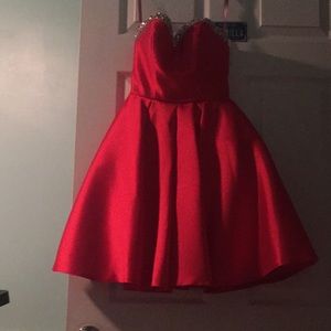 Red Sweetheart A-line Short Prom dress